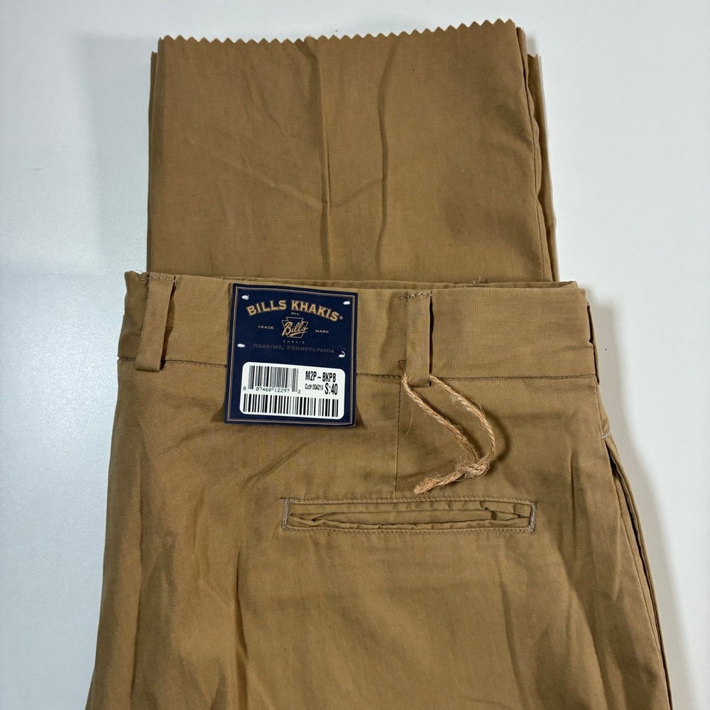 NEW Bills Khakis M2P Pleated Pants 40x38 Brown Khaki Cotton Twill Made in USA